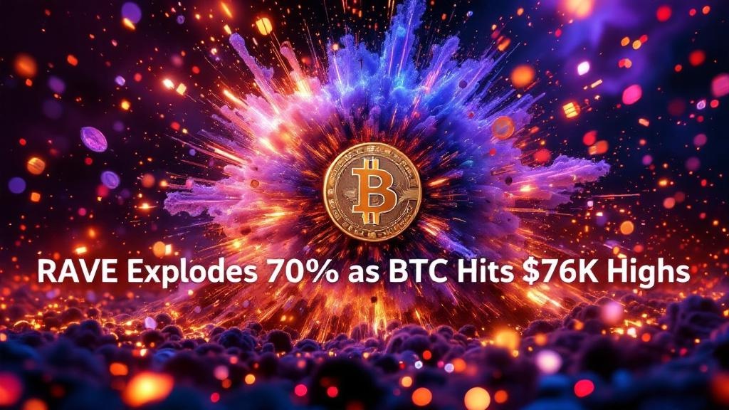 Featured image for RAVE Explodes 200% as BTC Hits $76K Highs